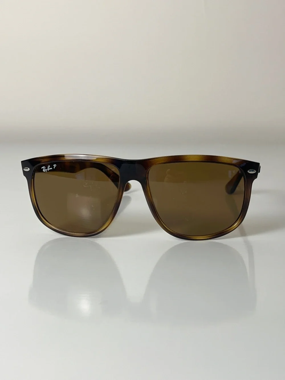 Ray Ban Boyfriend Polarized Sunglasses Tortoise Frame / Brown Lens